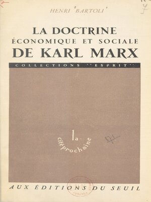 cover image of La doctrine économique et sociale de Karl Marx